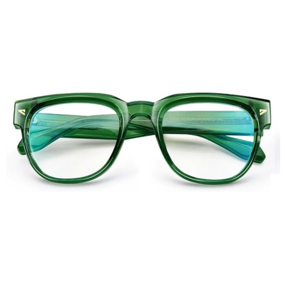 Square Blue Light Blocking Glasses Anti Glare Computer Green Frame Eyeglasses